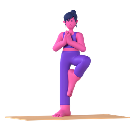 Tree Pose  3D Icon
