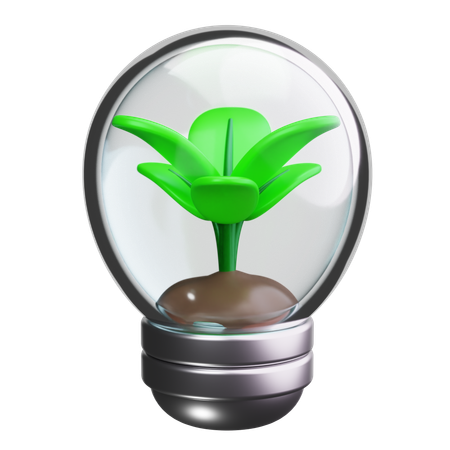 Tree With Light Bulb  3D Icon