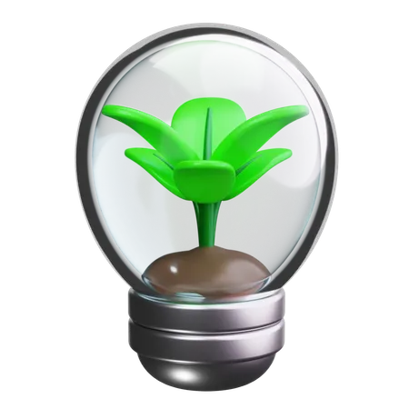 Tree With Light Bulb  3D Icon