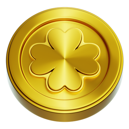 Pièce d'or trèfle  3D Icon