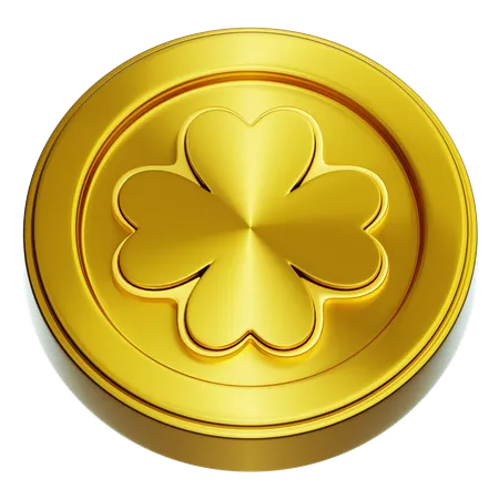 Pièce d'or trèfle  3D Icon