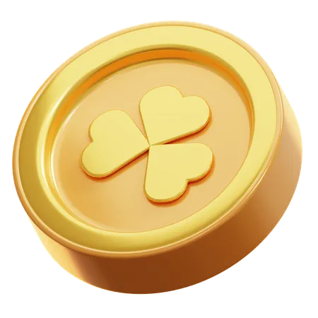 Pièce d'or trèfle  3D Icon