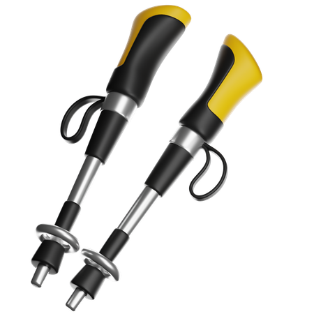 Trekking poles  3D Icon