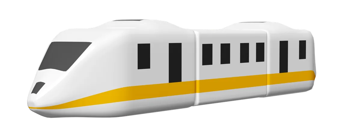 Desenhos Animados De Trem Bala 3 D Brinquedo De Transporte De Trem Do Ceu Servico De Viagens De Verao Planejamento De Trem De Turismo De Viajantes Isolado 3D Illustration
