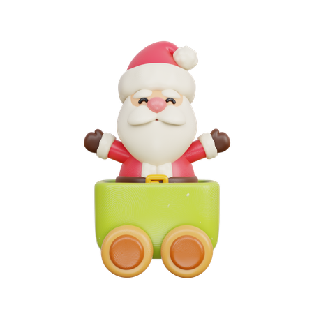 Trem de brinquedo com Papai Noel  3D Icon