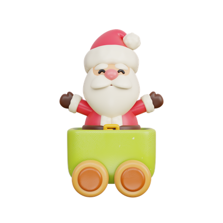 Trem de brinquedo com Papai Noel  3D Icon