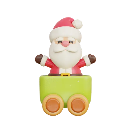 Trem de brinquedo com Papai Noel  3D Icon