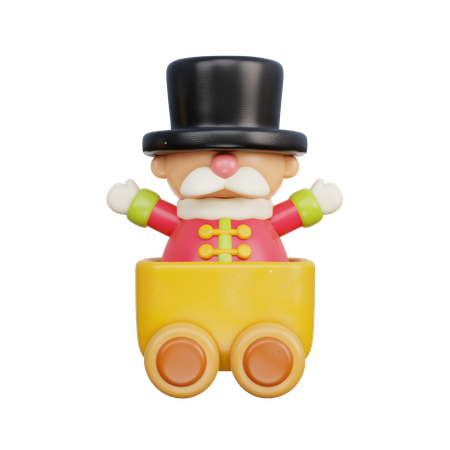 Trem de brinquedo com soldado quebra-nozes  3D Icon