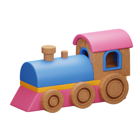 Jogo imaginativo de trem de madeira para crianças  3D Icon