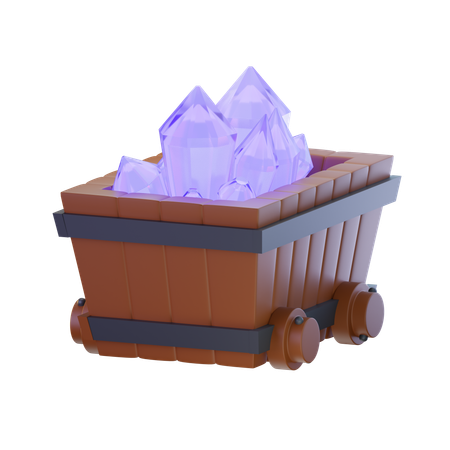 Trem de minerais  3D Icon