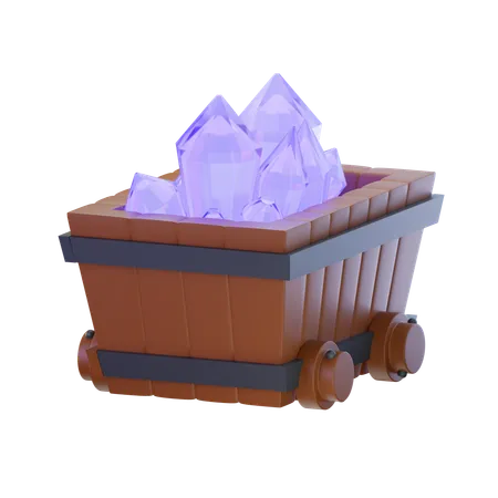 Trem de minerais  3D Icon