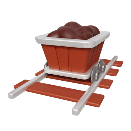 Trem de vagão de carvão  3D Icon