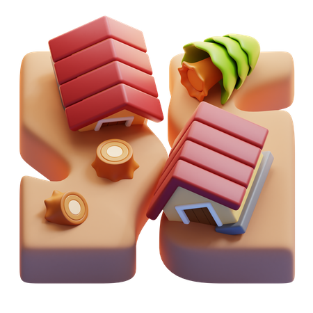 Tremblement de terre  3D Icon