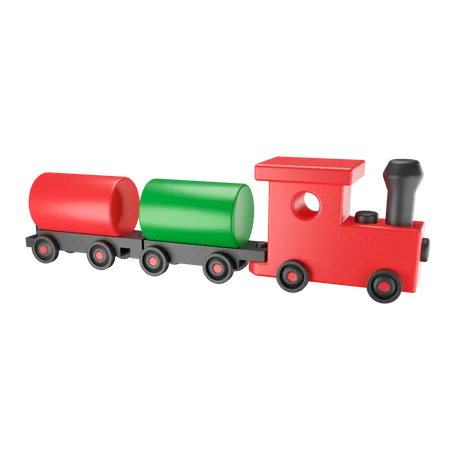 Tren de juguete de madera  3D Illustration