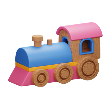 Juego imaginativo de tren de madera para niños  3D Icon