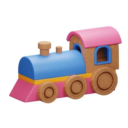 Juego imaginativo de tren de madera para niños  3D Icon