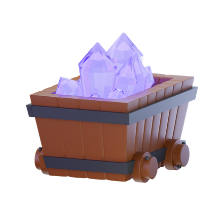 Tren de minerales  3D Icon