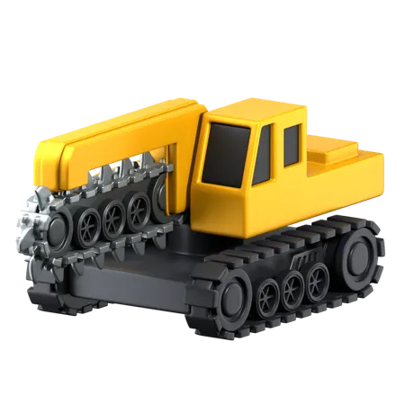 Trencher 3 D Construction Vehicles Icon 3D Icon