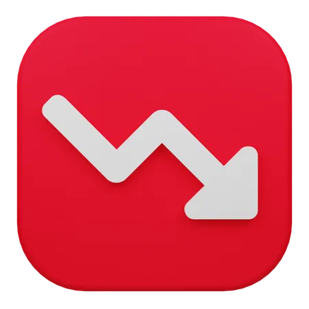 Trend Down  3D Icon