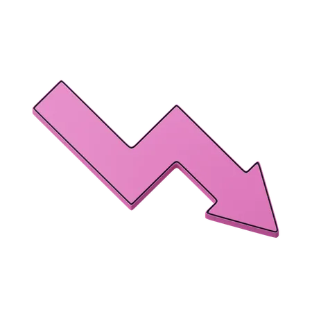 Trend down arrow  3D Icon