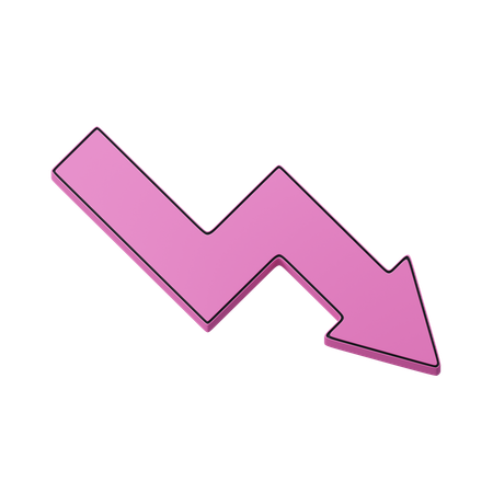 Trend down arrow  3D Icon