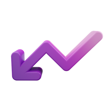 Trend Left Down Arrow  3D Icon