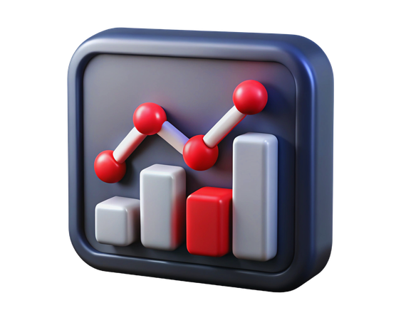 Trend Line Chart  3D Icon