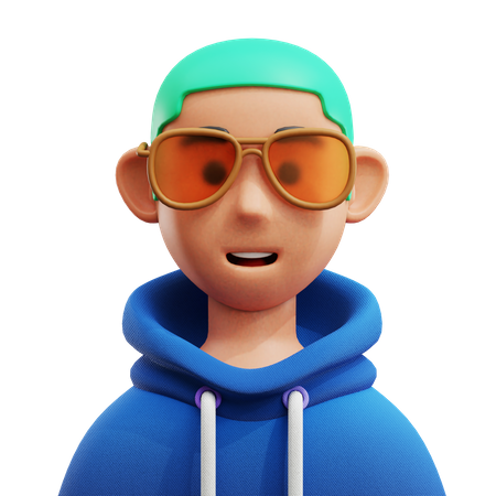 Trendy Person Avatar 3D Icon