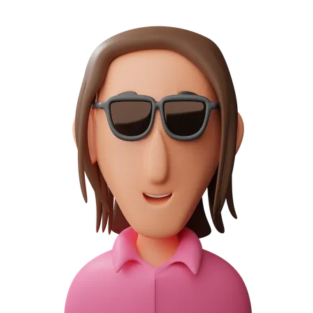 Trendy woman avatar  3D Icon