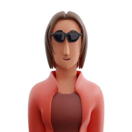 Trendy woman avatar  3D Icon