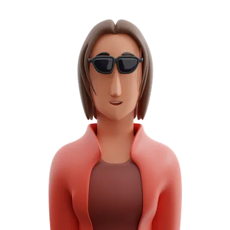 Trendy woman avatar  3D Icon