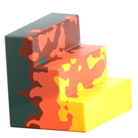 Treppe geometrische Form  3D Icon