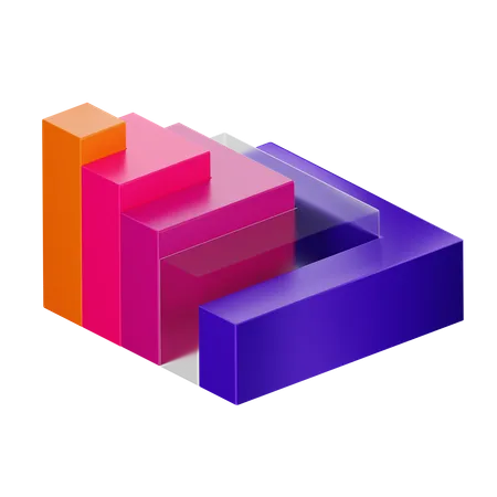 Treppendiagramm  3D Icon