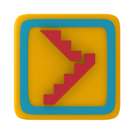 Treppenhaus Zeichen  3D Icon