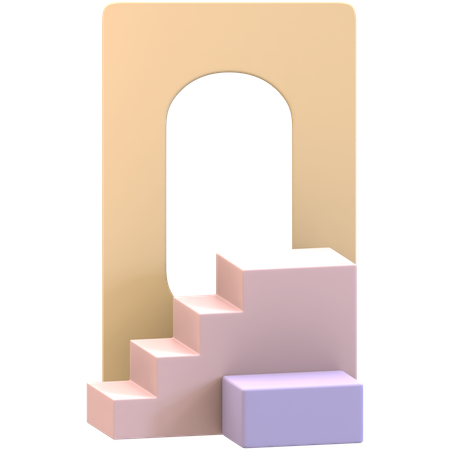 Treppenpodest mit Lochhintergrund  3D Icon