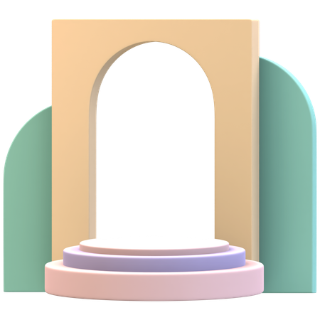 Treppenzylinder mit Torpodest  3D Icon