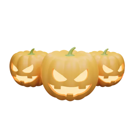 Tres Calabazas De Halloween 3D Icon