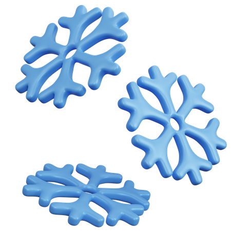 Tres copos de nieve  3D Icon