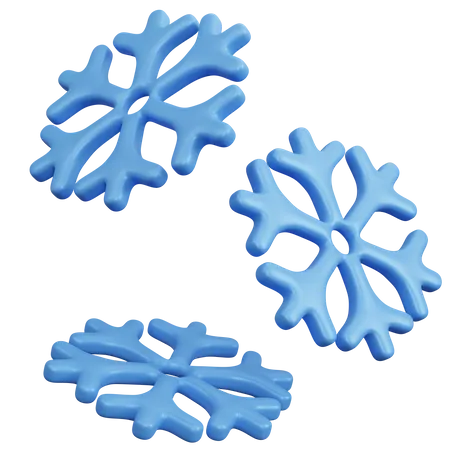 Tres copos de nieve  3D Icon