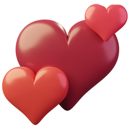 Três corações  3D Emoji