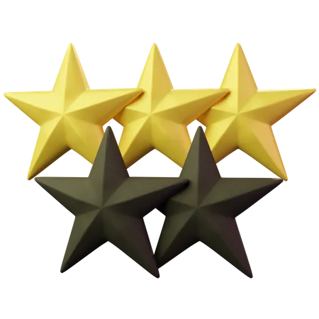 Três estrelas  3D Emoji