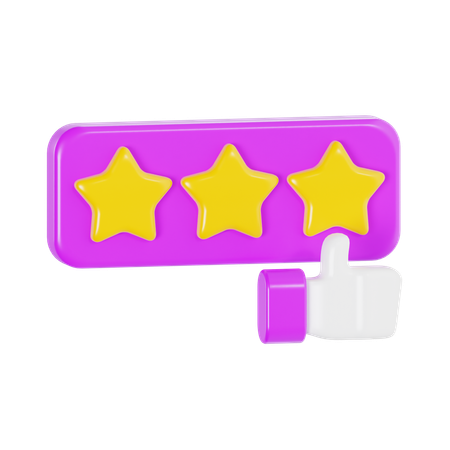 Tres estrellas  3D Icon