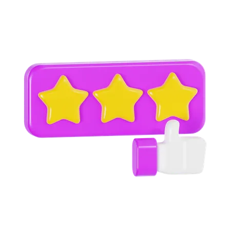 Tres estrellas  3D Icon