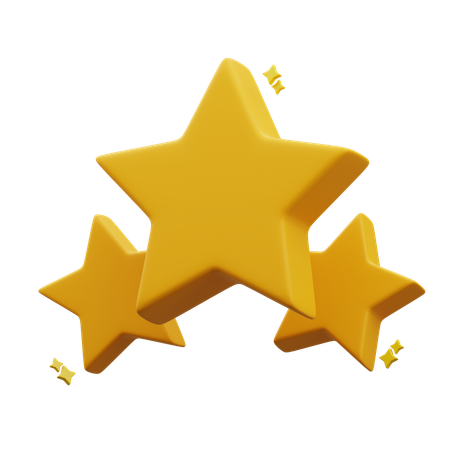 Tres estrellas  3D Icon