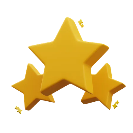 Tres estrellas  3D Icon