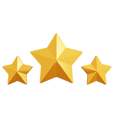 Tres estrellas  3D Icon