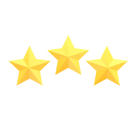 Tres estrellas  3D Icon