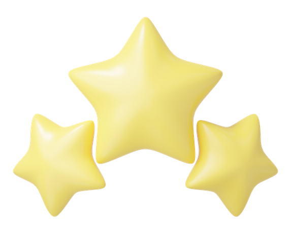 Tres estrellas  3D Icon