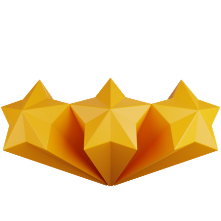 Tres estrellas largas  3D Icon