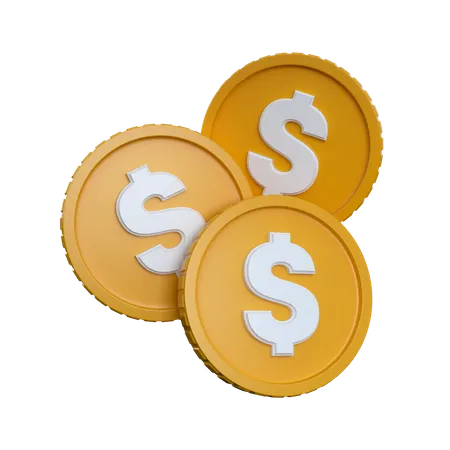 Tres monedas  3D Icon